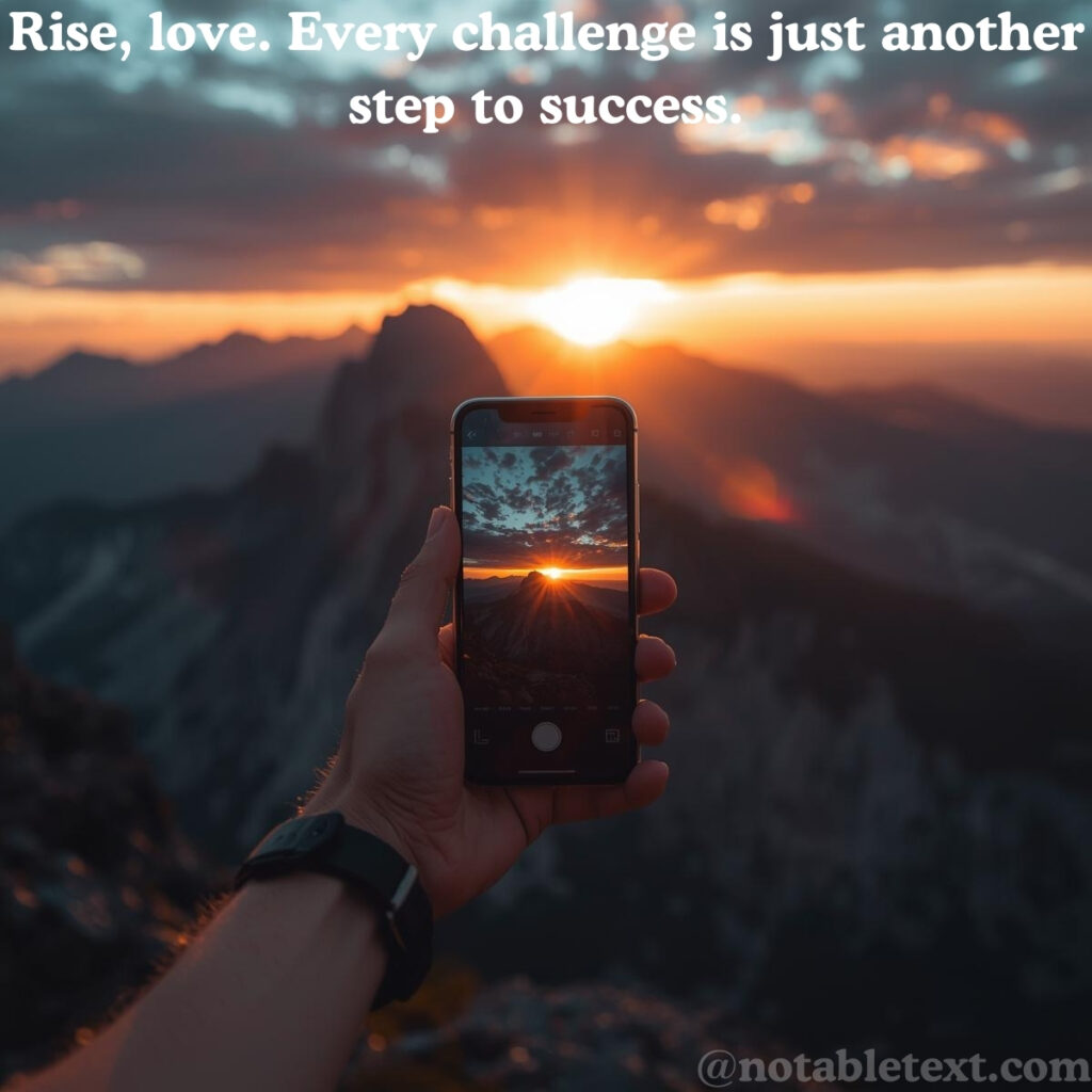 Beautiful sunrise symbolizing positivity with a good morning message on phone.